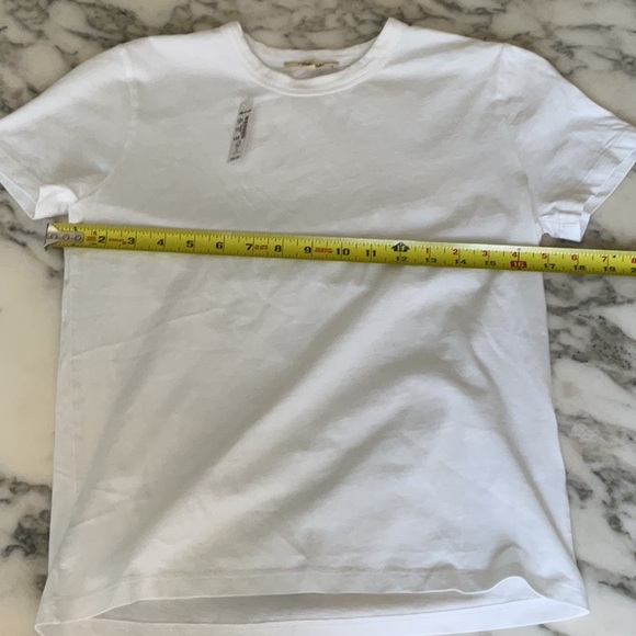 NWT Madewell Cotton Perfect Crewneck White TShirt make up washed off collar - Picture 8 of 15